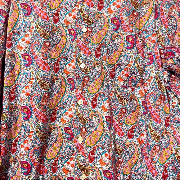 J.Crew 100% Cotton Large Paisley Print Button-up Long Sleeve Shirt Women's - Picture 3 of 5
